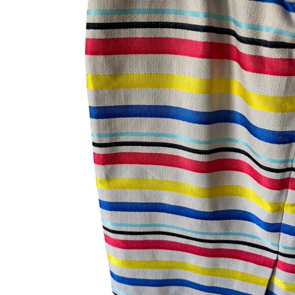 J. Crew Colorful Jacquard Stripe Pencil Skirt Straight Skirt Lined Fringe Hem - Picture 7 of 16